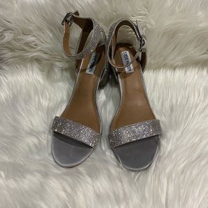 Steve Madden Crystal Rhinestone Block Heel Sandals